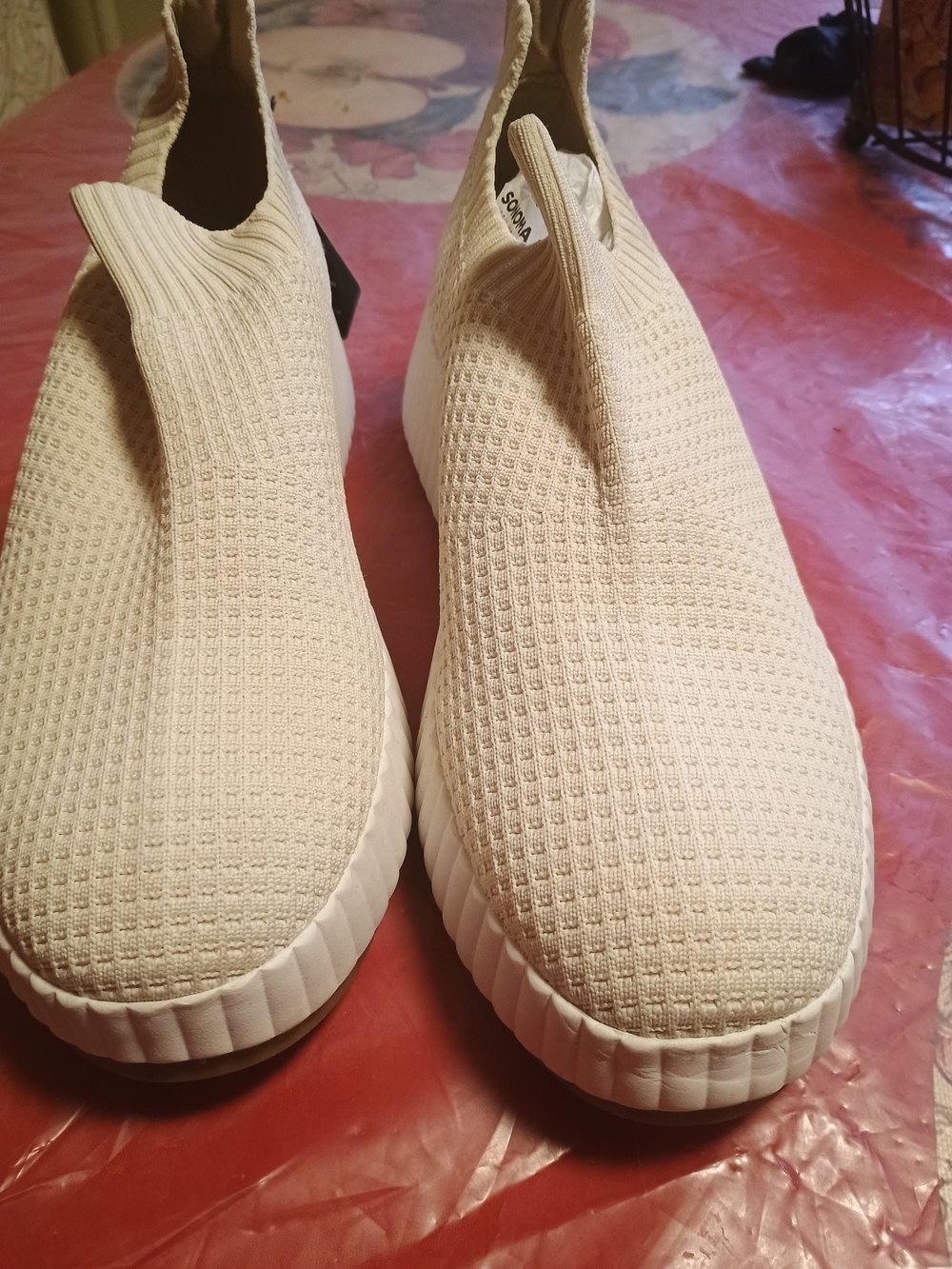 Sonoma Ortholite Knit Slip-On Sneakers for Women in Cream